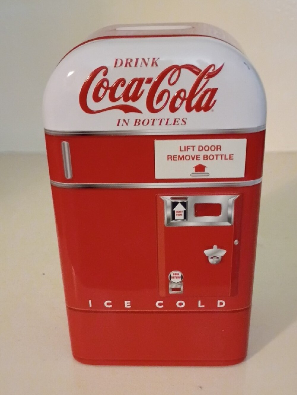 Coca Cola Red Mini Fridge Style Coin Bank - Red